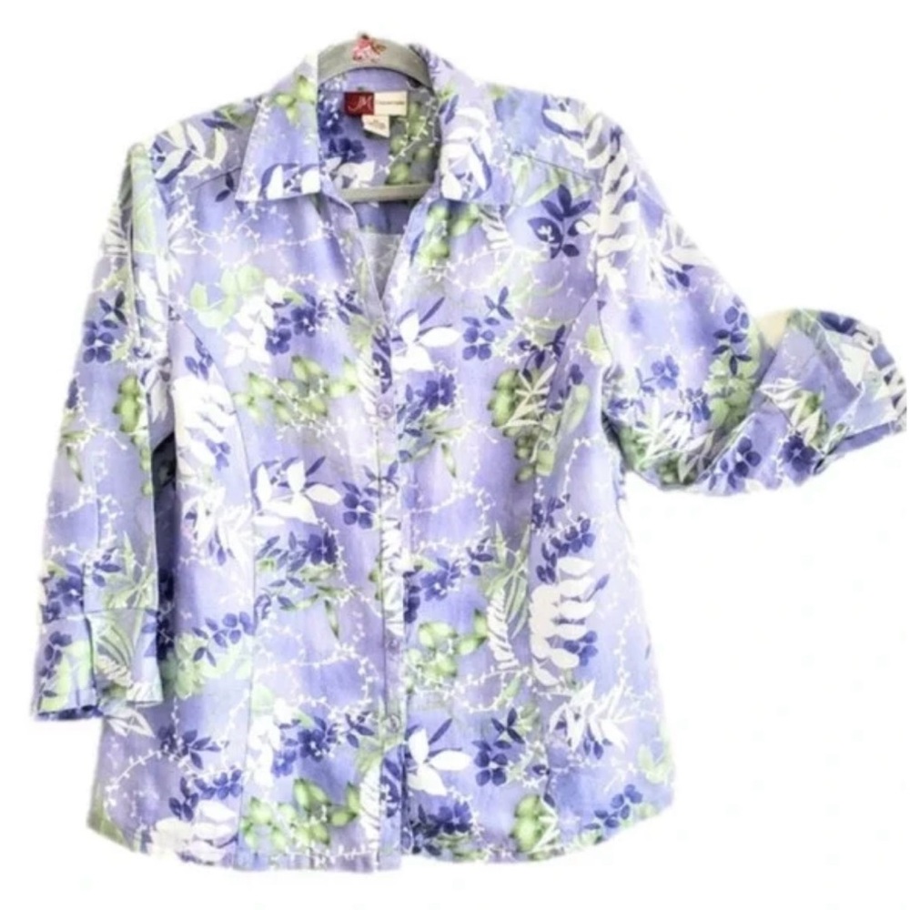 JM Collection Pastel Floral Blouse